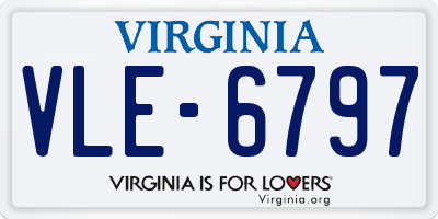 VA license plate VLE6797