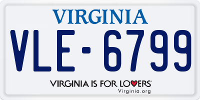 VA license plate VLE6799