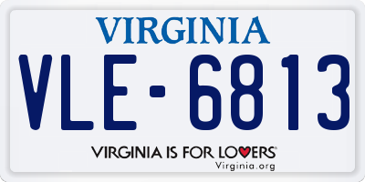 VA license plate VLE6813