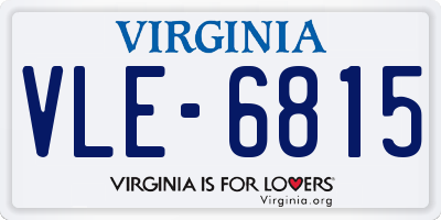 VA license plate VLE6815