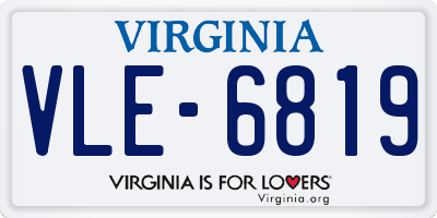 VA license plate VLE6819
