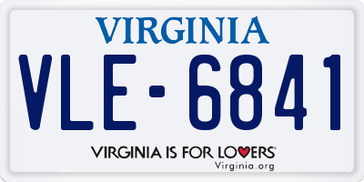 VA license plate VLE6841