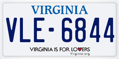 VA license plate VLE6844