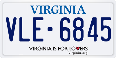 VA license plate VLE6845