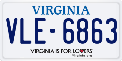 VA license plate VLE6863