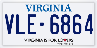 VA license plate VLE6864
