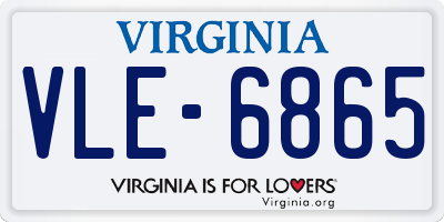 VA license plate VLE6865