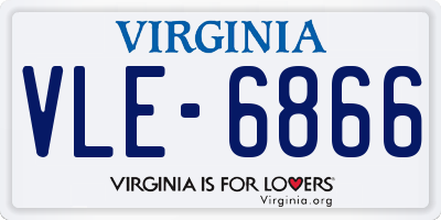 VA license plate VLE6866