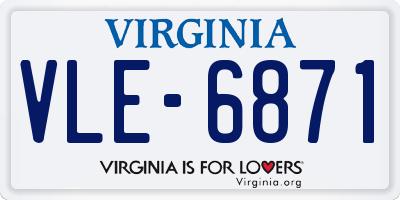 VA license plate VLE6871