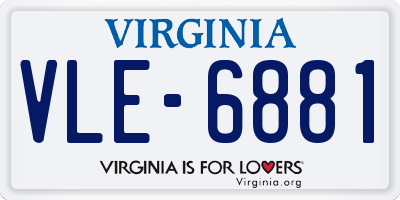VA license plate VLE6881