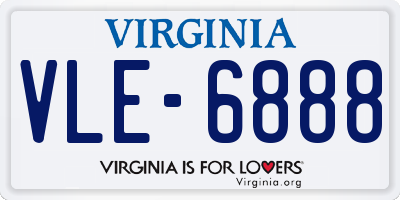 VA license plate VLE6888