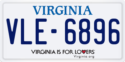VA license plate VLE6896