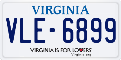 VA license plate VLE6899