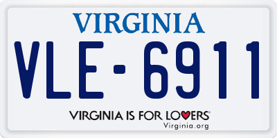VA license plate VLE6911