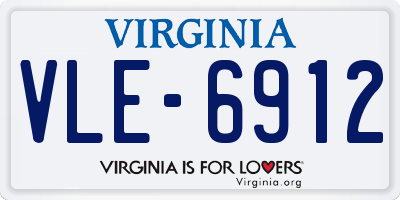 VA license plate VLE6912