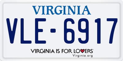 VA license plate VLE6917