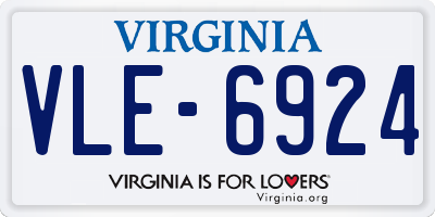 VA license plate VLE6924