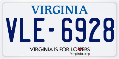 VA license plate VLE6928