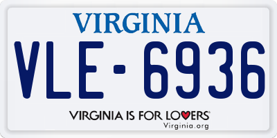 VA license plate VLE6936
