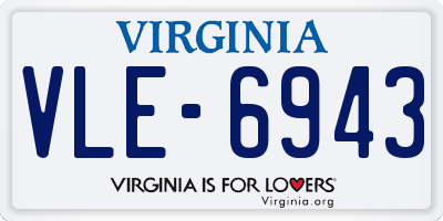VA license plate VLE6943