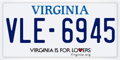 VA license plate VLE6945