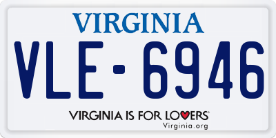 VA license plate VLE6946