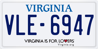 VA license plate VLE6947