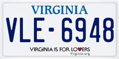 VA license plate VLE6948