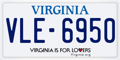 VA license plate VLE6950