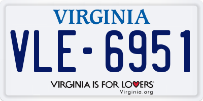 VA license plate VLE6951
