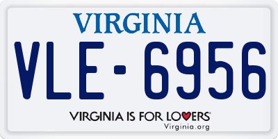 VA license plate VLE6956