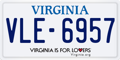 VA license plate VLE6957