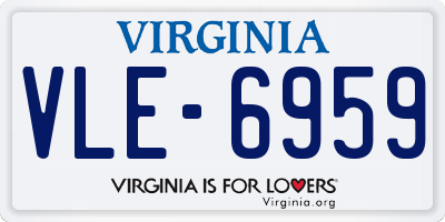 VA license plate VLE6959