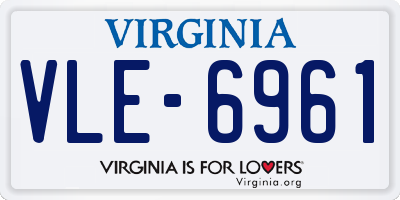 VA license plate VLE6961