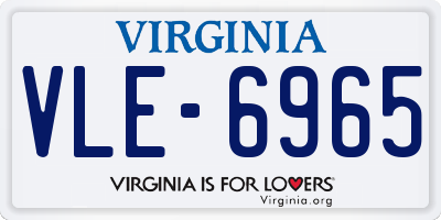 VA license plate VLE6965