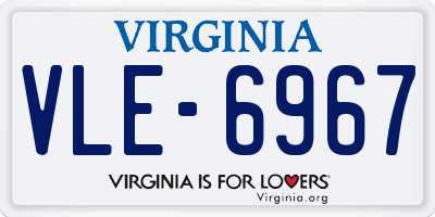 VA license plate VLE6967