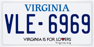 VA license plate VLE6969