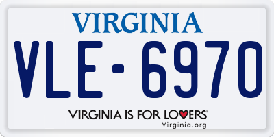 VA license plate VLE6970