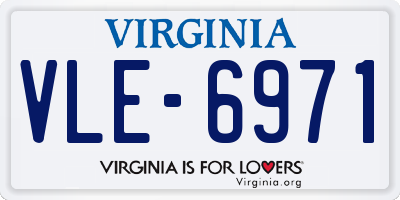 VA license plate VLE6971