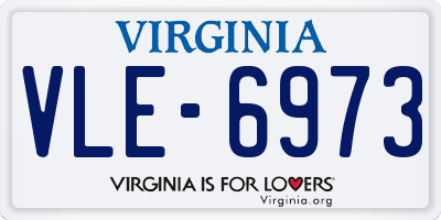 VA license plate VLE6973