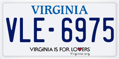 VA license plate VLE6975