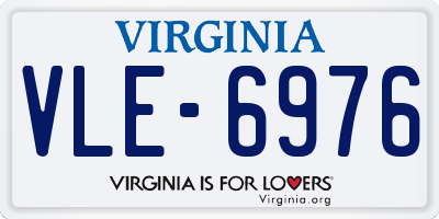 VA license plate VLE6976
