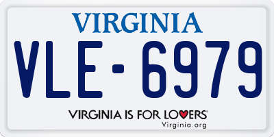 VA license plate VLE6979