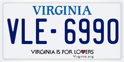 VA license plate VLE6990