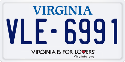 VA license plate VLE6991