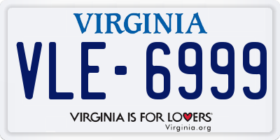 VA license plate VLE6999