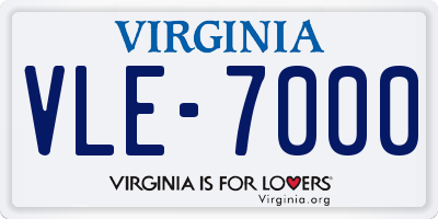 VA license plate VLE7000