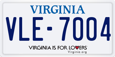 VA license plate VLE7004