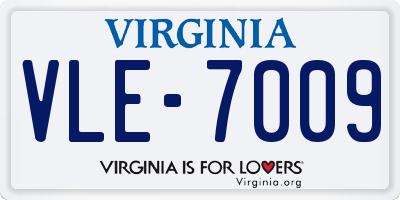 VA license plate VLE7009