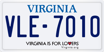 VA license plate VLE7010